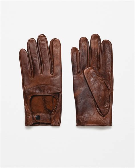 Zara Leather Driving Gloves in Beige for Men (Camel) | Lyst