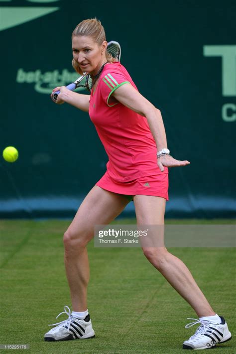 Steffi Graf plays a forehand during the Warsteiner Champions Trophy ...