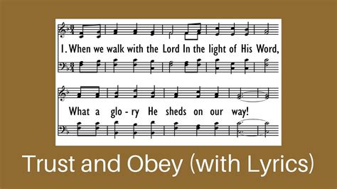 Trust and Obey Hymn Lyrics - YouTube