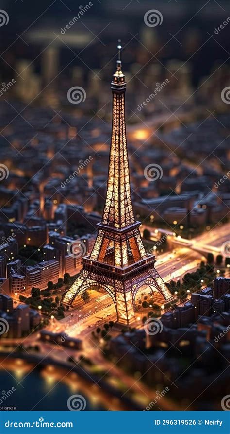 Eiffel Tower at Night with Festive Fireworks Stock Illustration ...