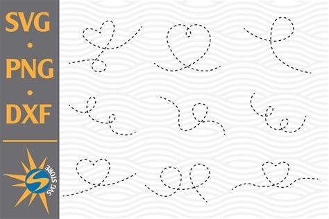 Dotted Line SVG, PNG, DXF Digital Files Include