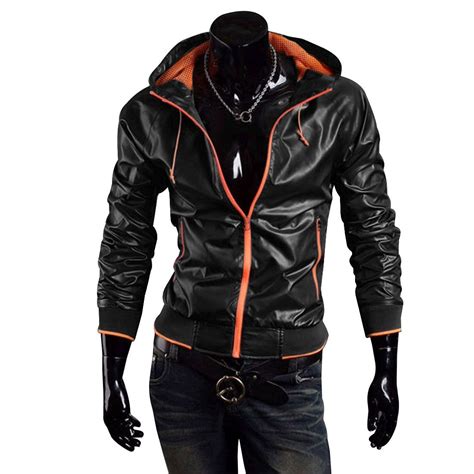 Handmade Custom New Men Slim Fit Stylish Hooded Chic Leather Jacket, Men Leather Jacket, Leather ...