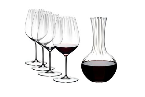 Riedel Performance Set of 4 Cabernet Wine Glasses + Decanter Bundle ...