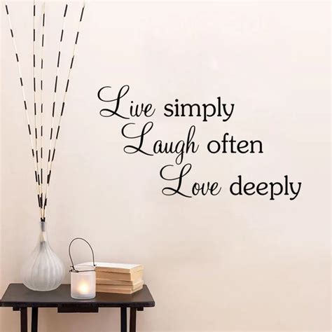 Free Shipping Quotes Wall Stickers Live Simply Laugh Often Love Deeply ...