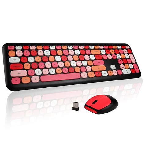 Buy Wireless Keyboard Mouse Combo Typewriter Flexible Keys Office Full ...