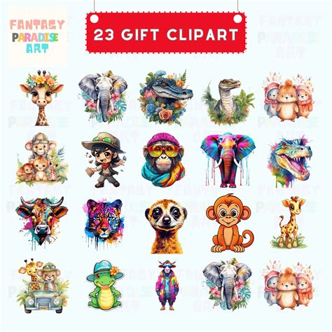 Cute Kawaii Animals Clipart, Adorable Kawaii Animals Clipart, Cute ...