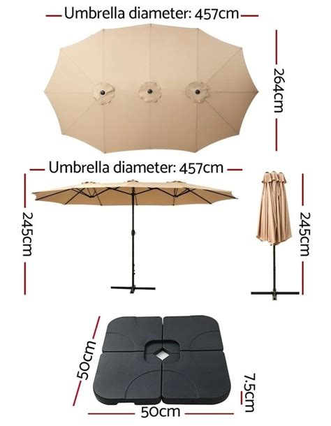 Instahut Outdoor Center Post Umbrella 4.57m in Beige | MYER