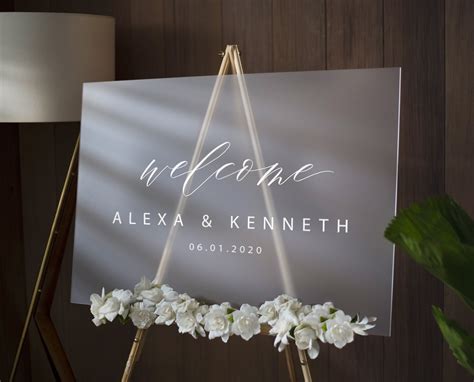 FROSTED ACRYLIC WELCOME SIGN - WITHOUT EASEL INCLUDED in 2021 | Wedding welcome signs, Wedding ...