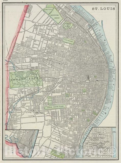 Historic Map : 1901 St. Louis. - Vintage Wall Art | St louis map, Vintage wall art, Old map