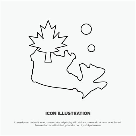 Map Canada Leaf Line Icon Vector 18033423 Vector Art at Vecteezy