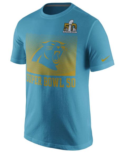 Nike Cotton Men's Carolina Panthers Super Bowl 50 Media T-shirt in Blue ...