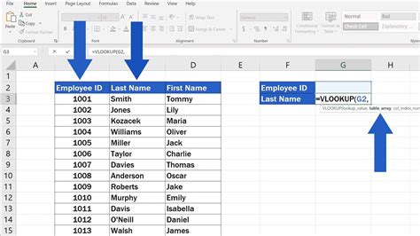 Excel Vlookup Table