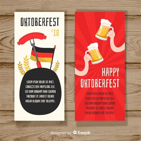 Free Vector | Colorful oktoberfest banners with flat design