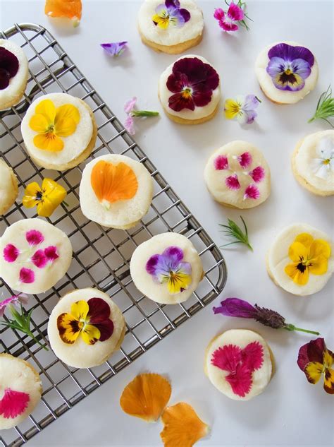 Shortbread Cookies With Edible Flowers Recipe