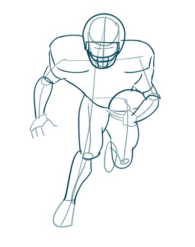 how-to-draw-a-football-player-step-3 | SketchBookNation.com