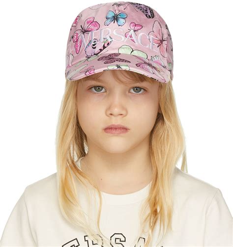 Baby Pink Butterfly Cap by Versace | SSENSE Canada