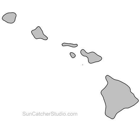 Hawaii map outline PNG shape state stencil clip art scroll saw pattern printable downloadable ...