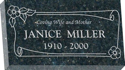 28" x 16" x 4" Flat Granite Headstone | Honor Life