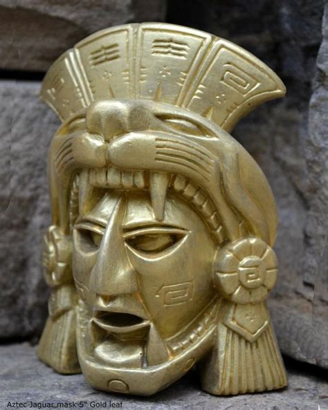 History Aztec Maya Artifact Warrior Mask Jaguar Sculpture - Etsy ...