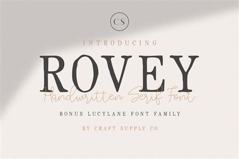 Rovey - Handwritten Serif Font+Bonus | Serif Fonts ~ Creative Market