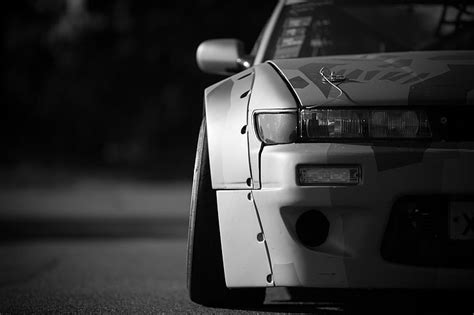 HD wallpaper: white car, Nissan, S13, Fail Crew, drift, monochrome, close-up | Wallpaper Flare