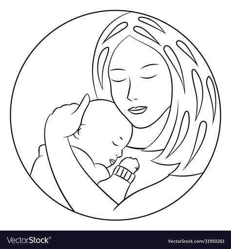 Mom And Baby Coloring Page