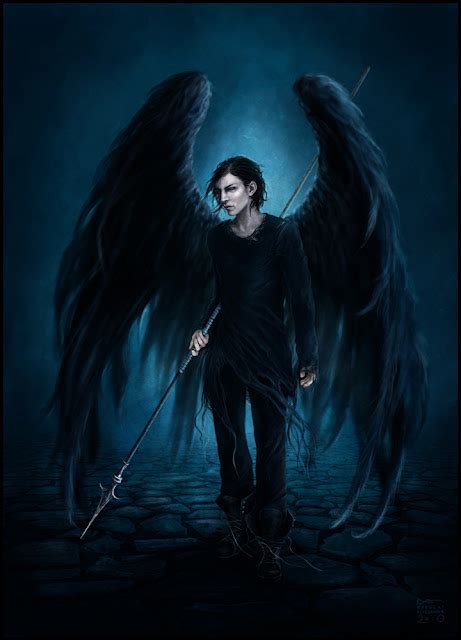 The angels sanctuary: Fallen angel - Black winged young angel with ...