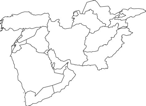 Middle East Outline Map Outline Map of Middle East by World Atlas ~ psdhook