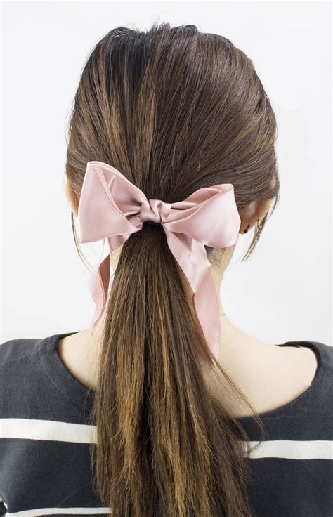 Stylish Women Girls 2 Layers Satin Ribbon Bow Hair Band Hair Tie (1 ...