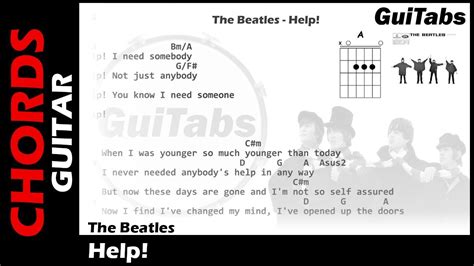 HELP! 😱 - The Beatles ( Lyrics - GUITAR Chords 🎸- Karaoke ) - YouTube