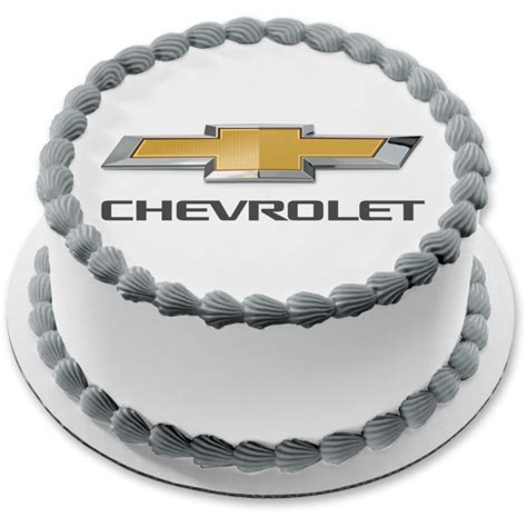 Chevrolet Logo Car Company Logo Silver Gold Edible Cake Topper Image A ...