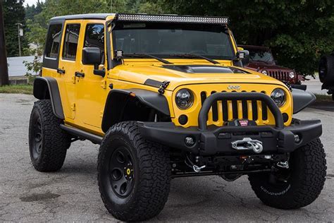 Custom 2015 Jeep Wrangler Unlimited Rubicon - Baja Yellow - AEV Premium Front Bumper Jeep Jk ...