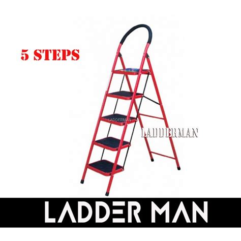 Heavy Duty Foldable 5 Step Stool Ladder with Hand Grip