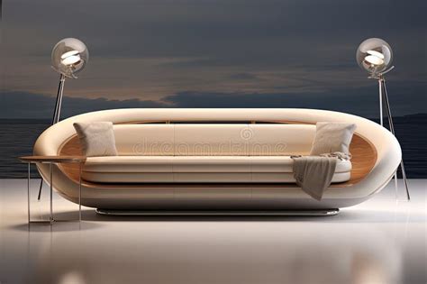 Luxury Sofa Inspired by a Boat. Generative AI Stock Illustration ...