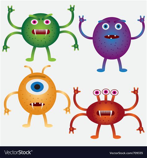 Cartoon microbes Royalty Free Vector Image - VectorStock