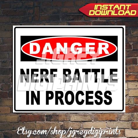 Printable Nerf Battle Sign Nerf Decor Nerf Battle Signs Nerf Battle Decor Nerf War Party Nerf ...