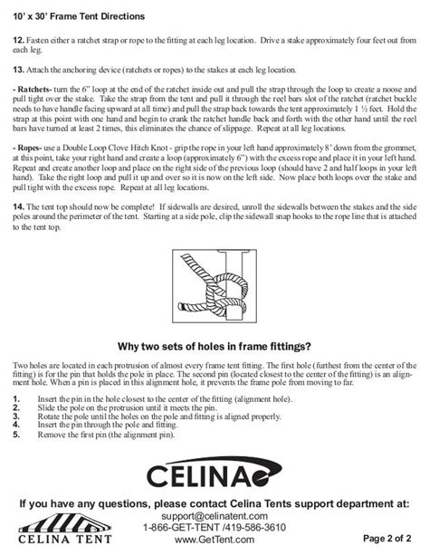 10 x 30 Frame Tent Installation Instructions