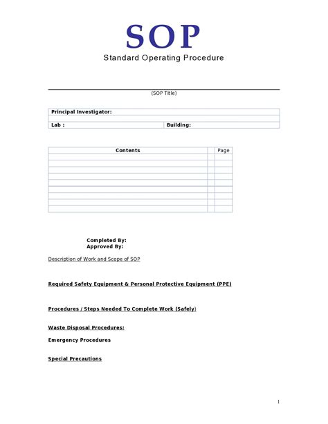 30 Free SOP Templates [Word] (Standard Operating Procedure)