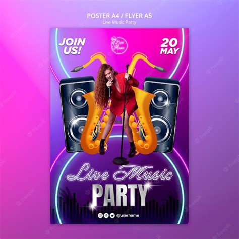 Free PSD | Party entertainment poster template