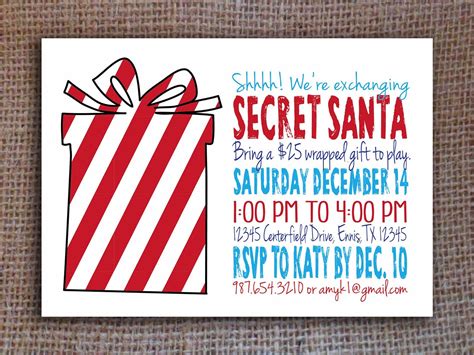 Invitation For Secret Santa Template • Business Template Ideas