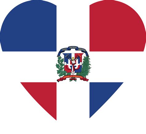 Dominican Republic flag in the shape of a heart. 11659101 PNG