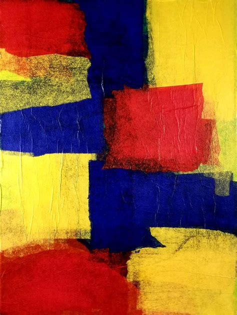 Abstract in Red, Yellow and Blue Collage by Allen Sovelove | Saatchi Art