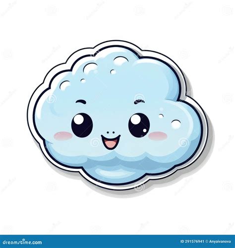 A Cartoon Cloud with a Happy Face. Stock Illustration - Illustration of ...