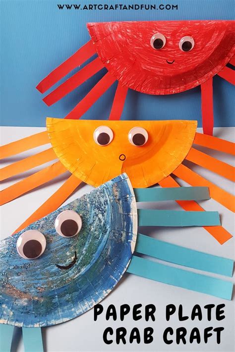 Toddler Craft: Paper Plate Crab Craft - | Crab crafts, Paper plate crab, Paper plate crafts for kids