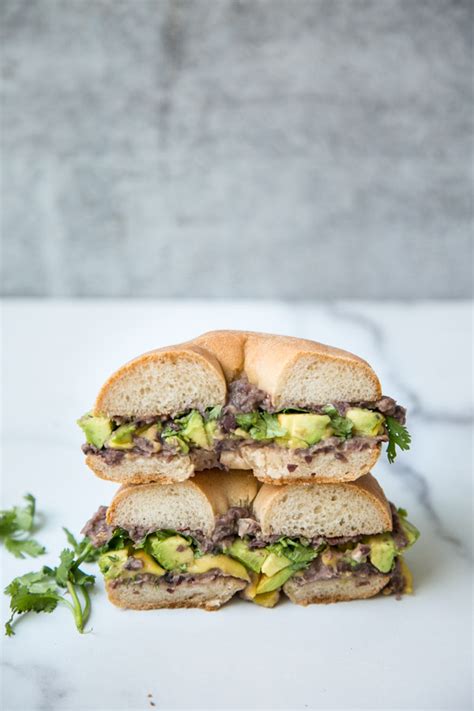 Gluten-Free Bagel Sandwiches with Avocado and Spicy Bean Spread