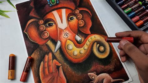 Discover more than 73 ganpati oil pastel drawing super hot - xkldase.edu.vn