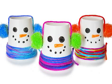 Paper Cup Snowman Craft - Our Kid Things