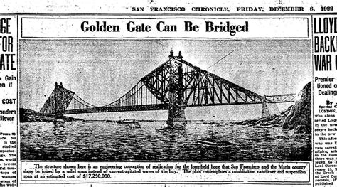 The Golden Gate Bridge’s first draft: 1922 design was an industrial mess