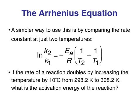 PPT - The Arrhenius Equation PowerPoint Presentation, free download - ID:1115664