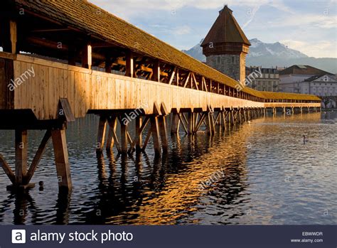 Historical Chapel Bridge Lake Lucerne Stock Photos & Historical Chapel Bridge Lake Lucerne Stock ...